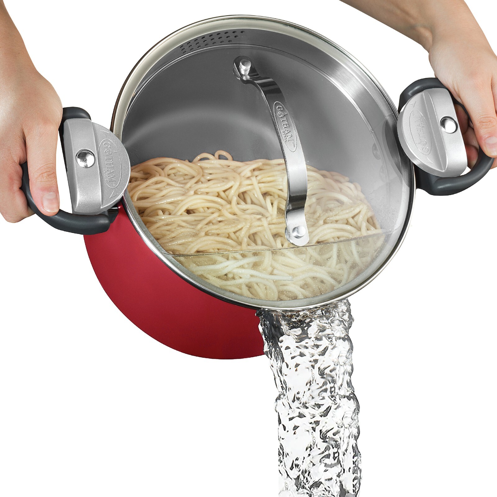 Gotham Steel 5 Quart Nonstick Ceramic Pasta Pot with Twist & Lock Handles