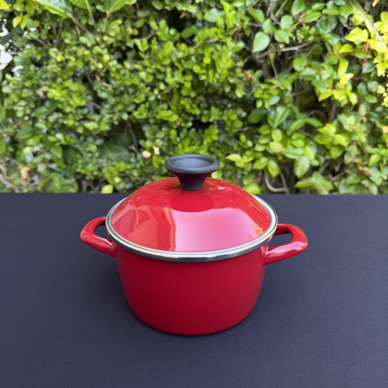Metalac Cookware Red Enamel Casserole Pot 2 QT Round 7″ W/Lid Made in Serbia