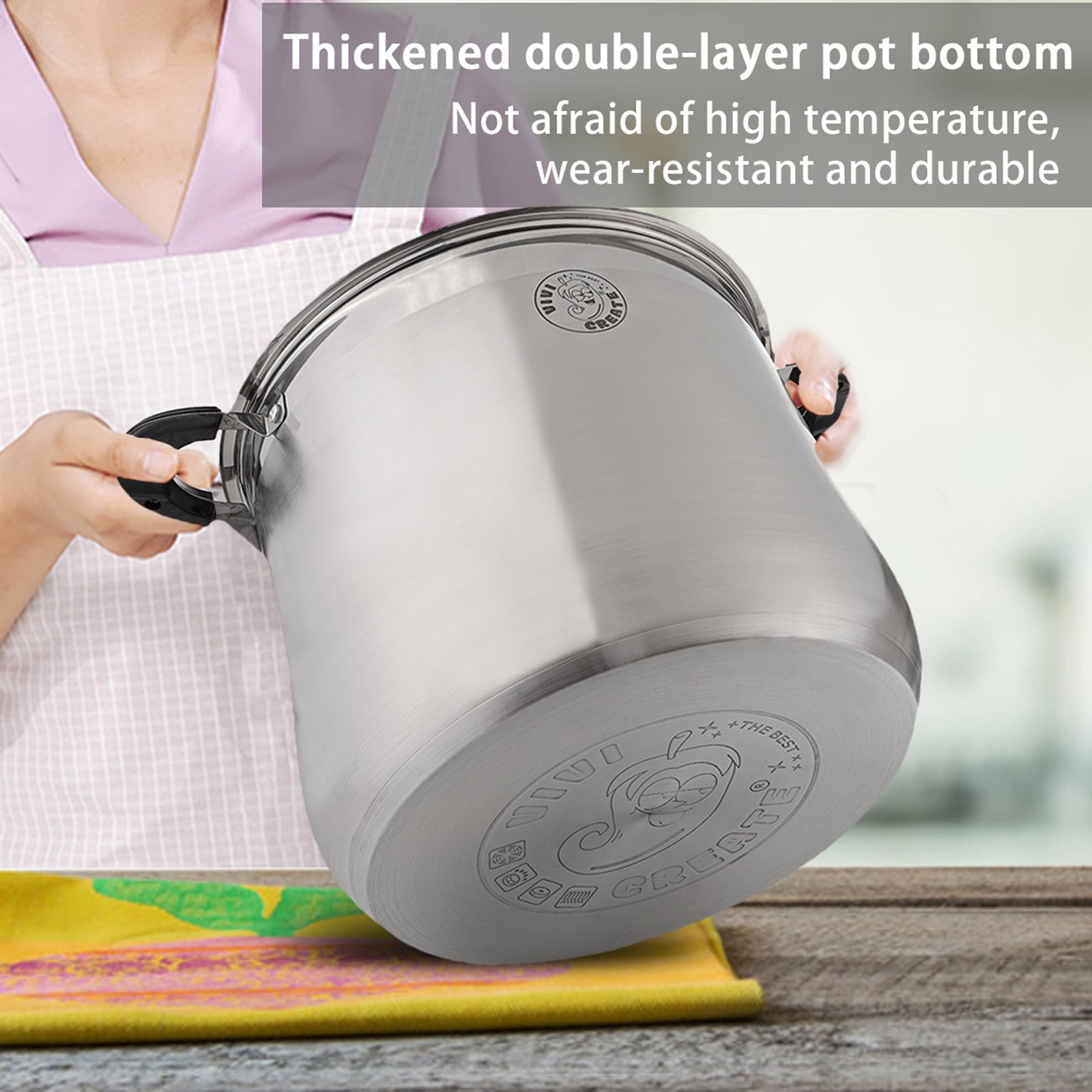 Stainless Steel Stock Pot with Lid Large Soup Seafood Boil Cooking Pot 22.5 QT