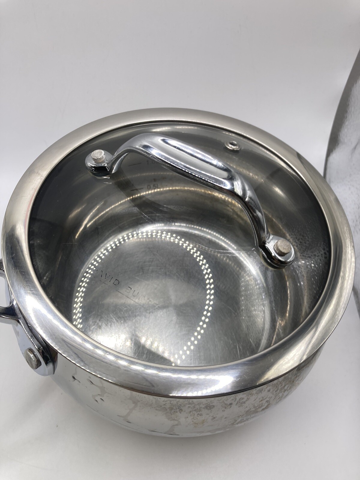 David Burke Gourmet Pro Stainless 2.4 Qt/ 2.3 L Sauce Pan Glass Lid