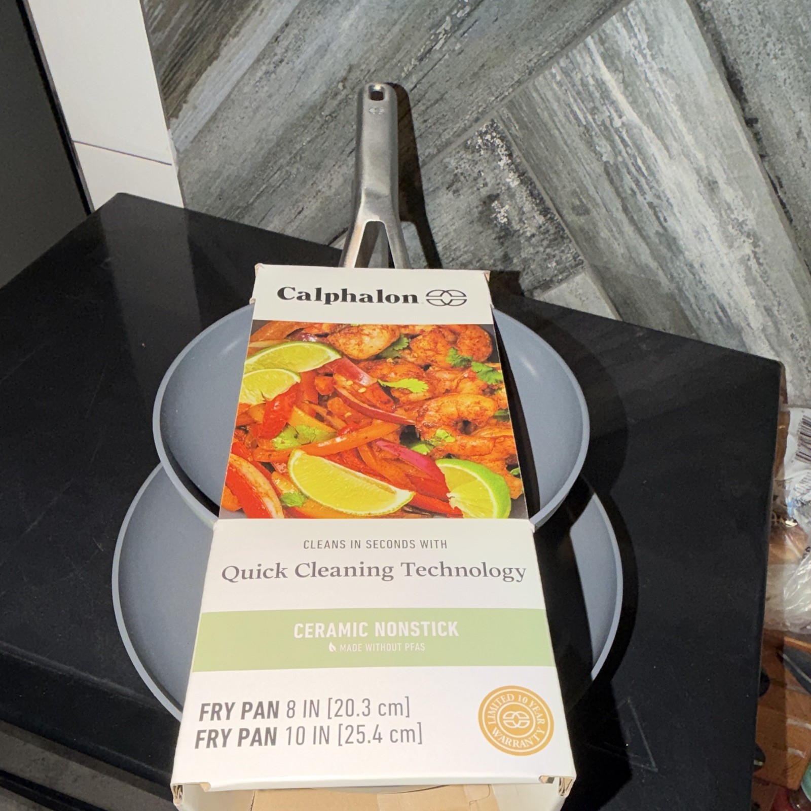 Calphalon Quick Cleaning Ceramic Nonstick Fry Pan Set 8in & 10in Blue