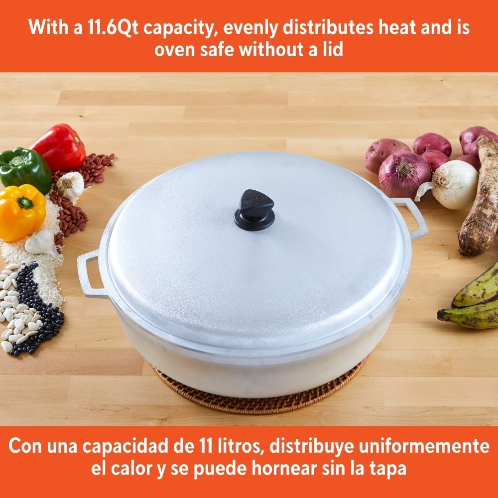 Cast Aluminum Caldero Dutch Oven Pot 11.6 Quart 36cm with Lid
