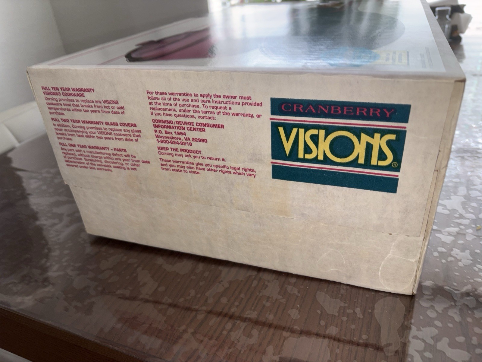 VTG 90s Corningware Cranberry Tinted Visions Cookware 5 Piece New Open Box