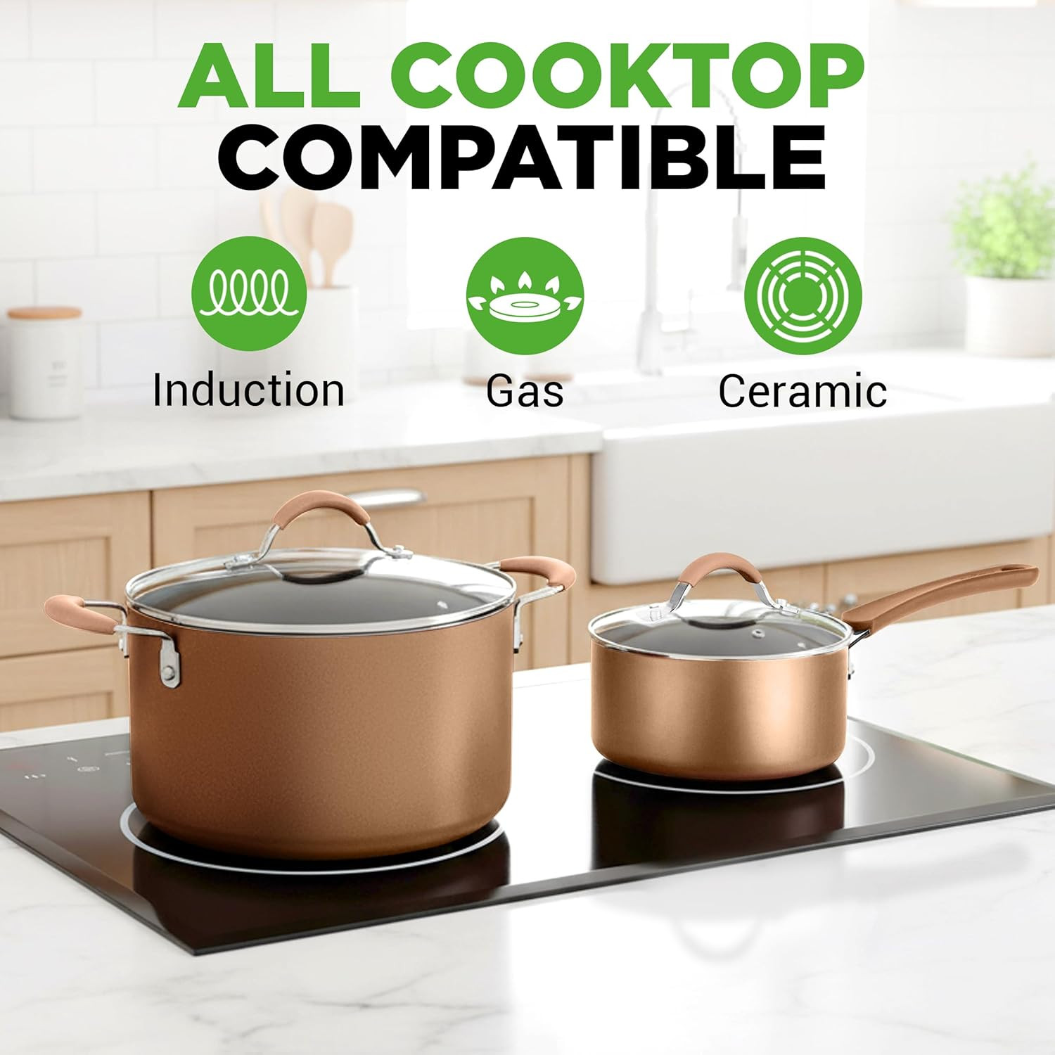 20 Piece Professional Home Kitchen Cookware and Bakeware, Pots and Pans Set Non