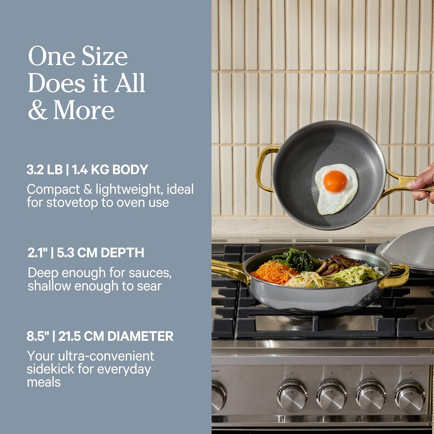 Titanium Mini Always Pan Pro – 8.5” (1.48 Qt) No-Coating Nonstick Skillet