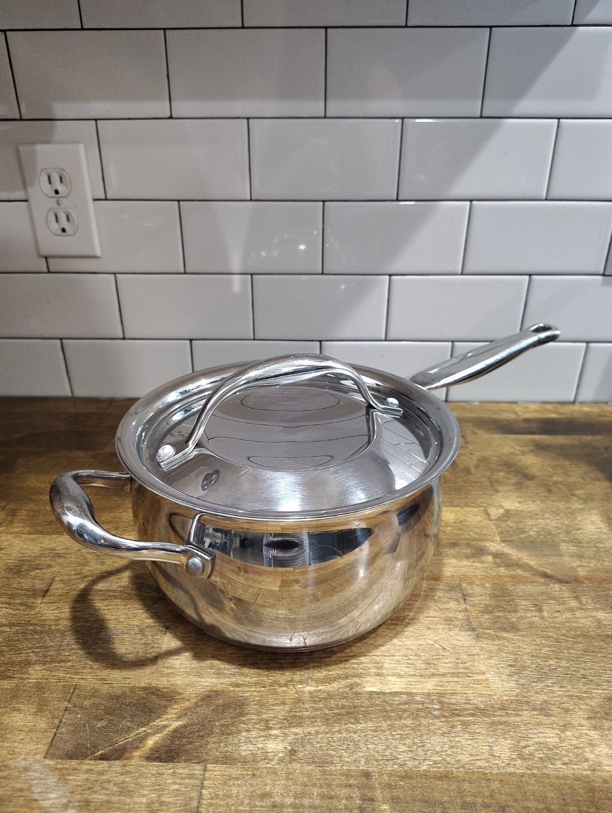 Kirkland Professional Stainless Steel Copper Core 4 Qt Saucepan w/ Lid Italy