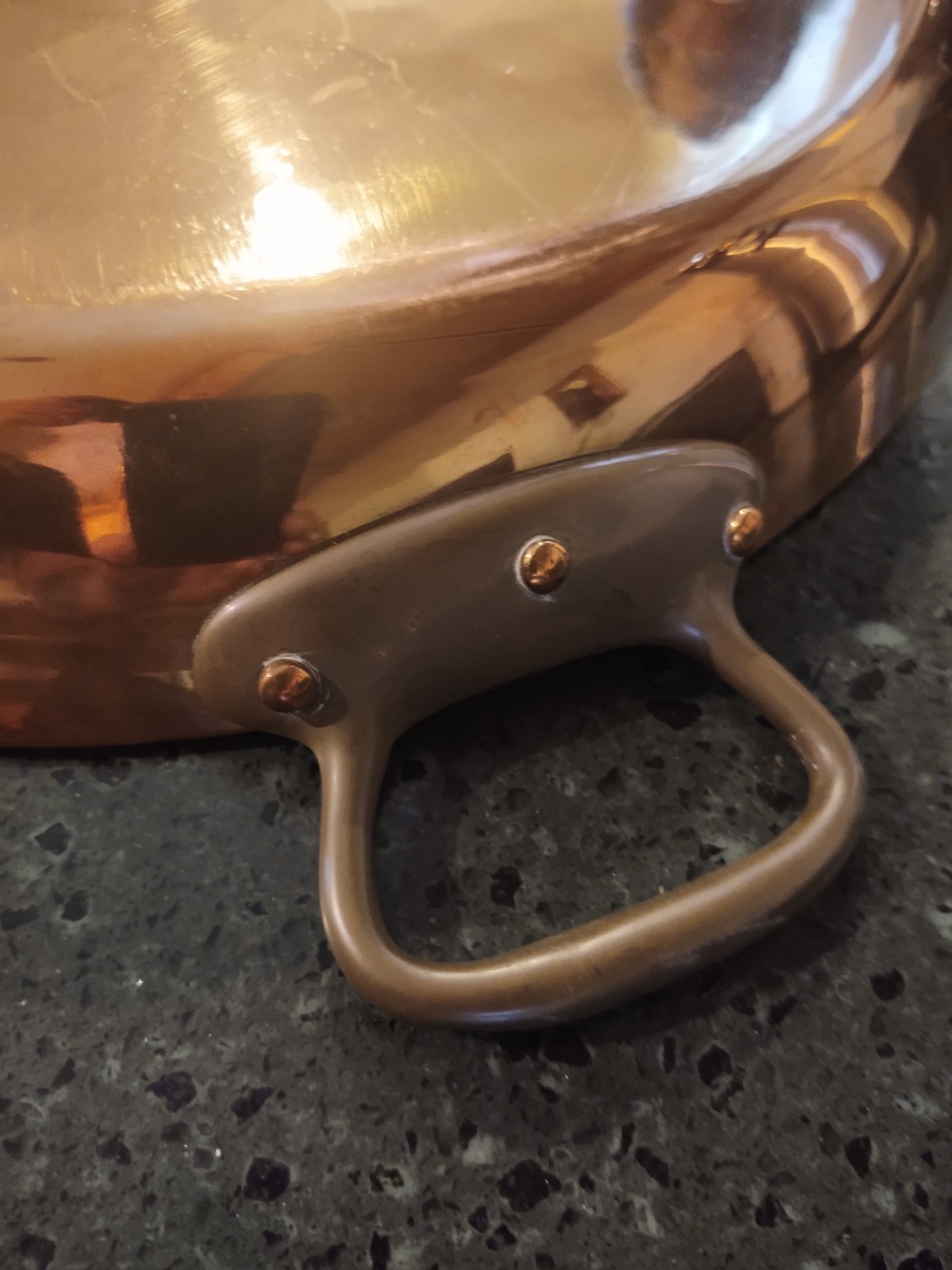 Vtg HUGE 16″ French Hammered Copper Mauviel Au Gratin Paella Williams Sonoma