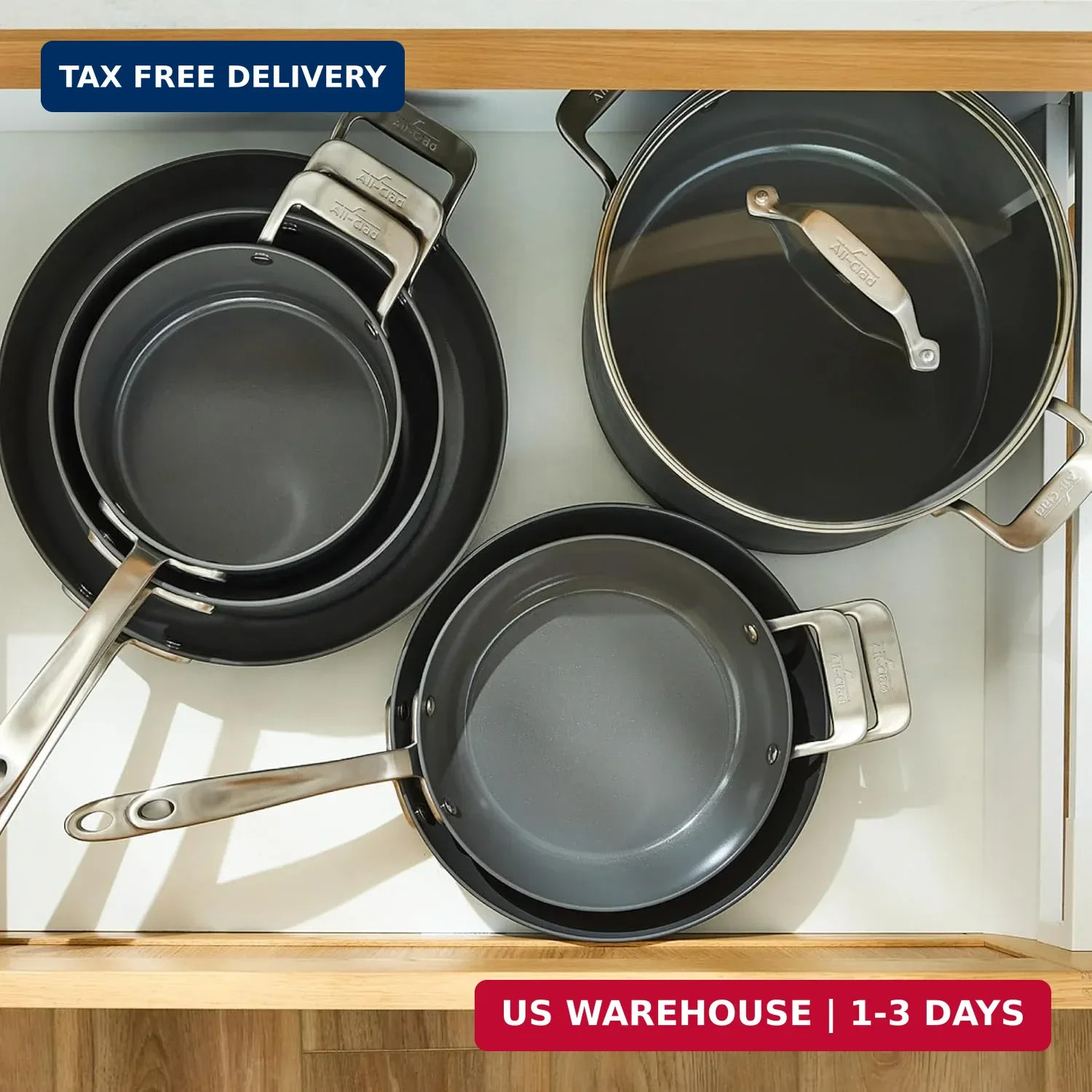 All-Clad HA1® Ceramic Nonstick, 10 Piece Cookware Set – Oven Safe up to 450° & C