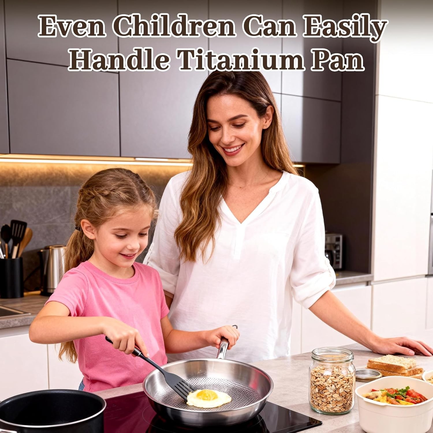 9.45″ Titanium Pans for Cooking Pure Healthy Titanium Frying Pan | No Coating