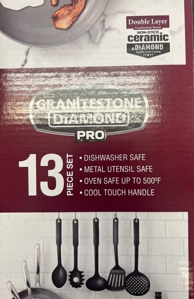 Granitestone Diamond PRO Non Stick Hard Anodized Aluminum 13 Pieces Cookware Set