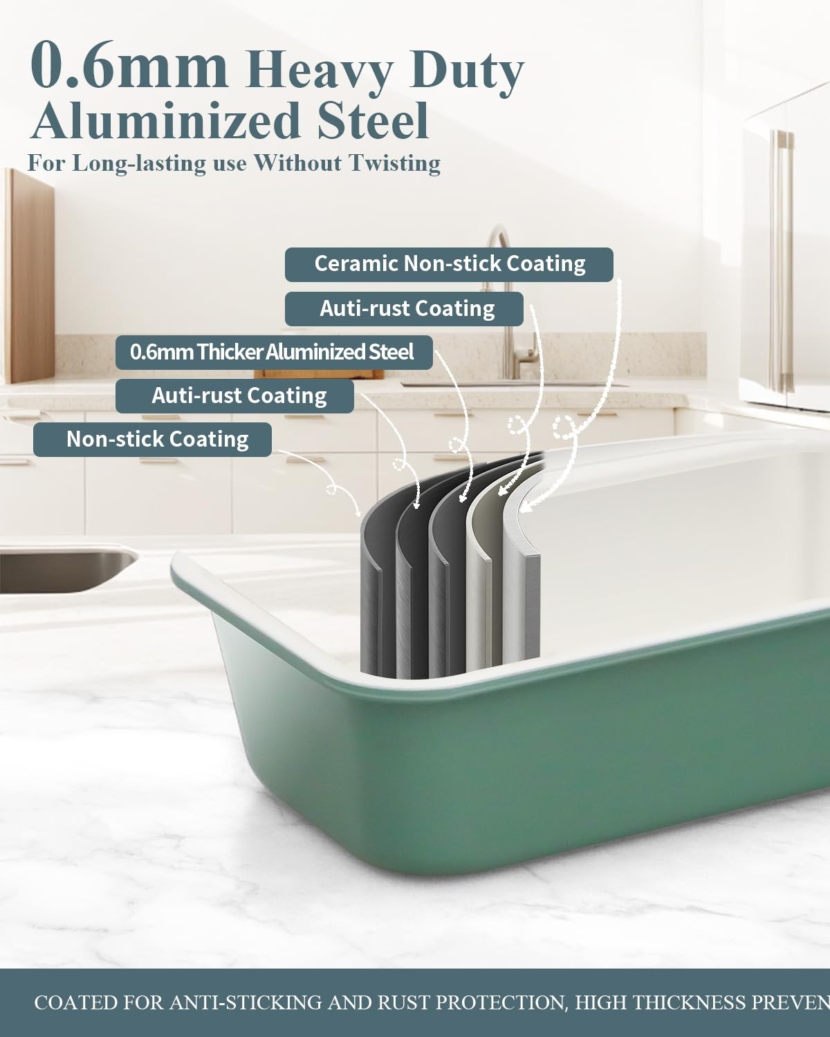 Ymiton Ceramic Nonstick Baking Pans Set, Non Toxic 30 PCS 30 PCS, Green