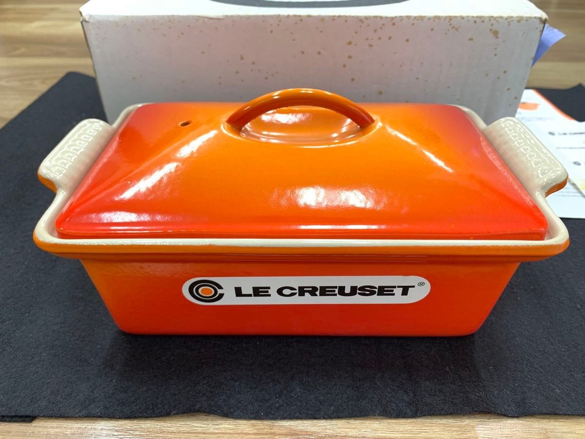 Le Creuset 22cm Terrine Rectangle Casserole Dish Orange Unused w/ Box TB04