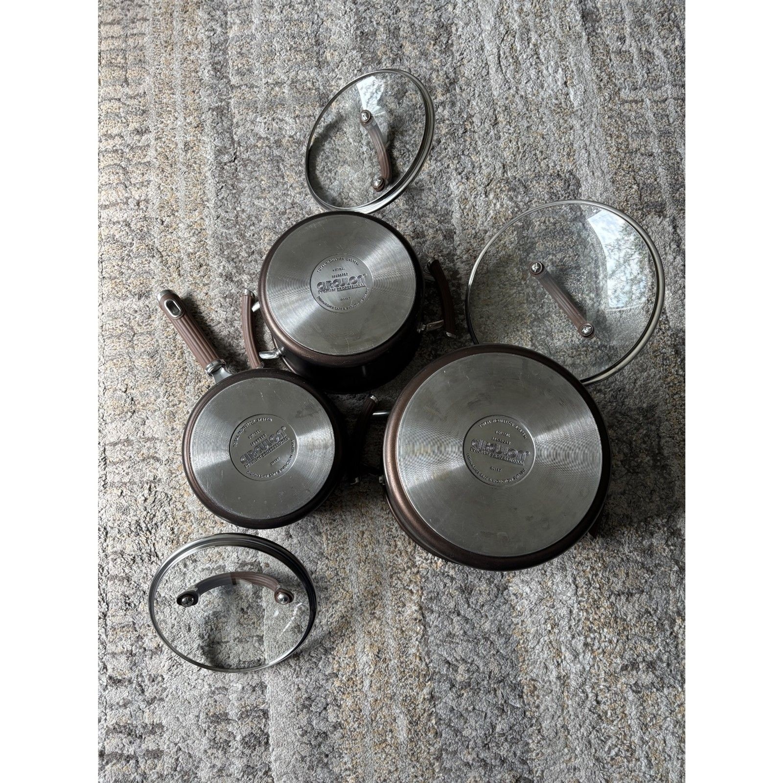 Ciculon Premier Professional 6 piece brown cookware set with lids