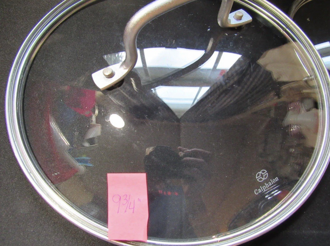 Calphalon Glass Stainless Steel Round Lid 9 3/4 in & 8 1/2 in Set