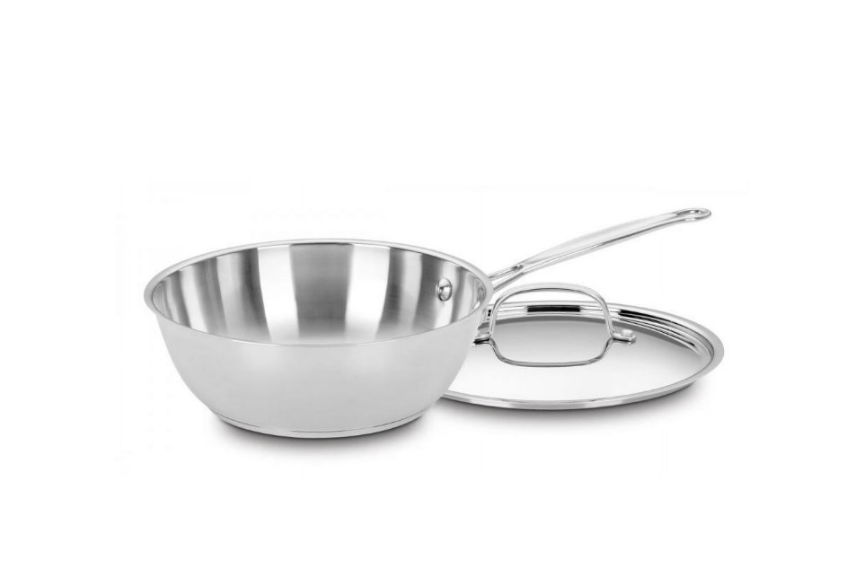 Chef’s Classic 3Qt Stainless Chef Pan with Cover Durable Cookware