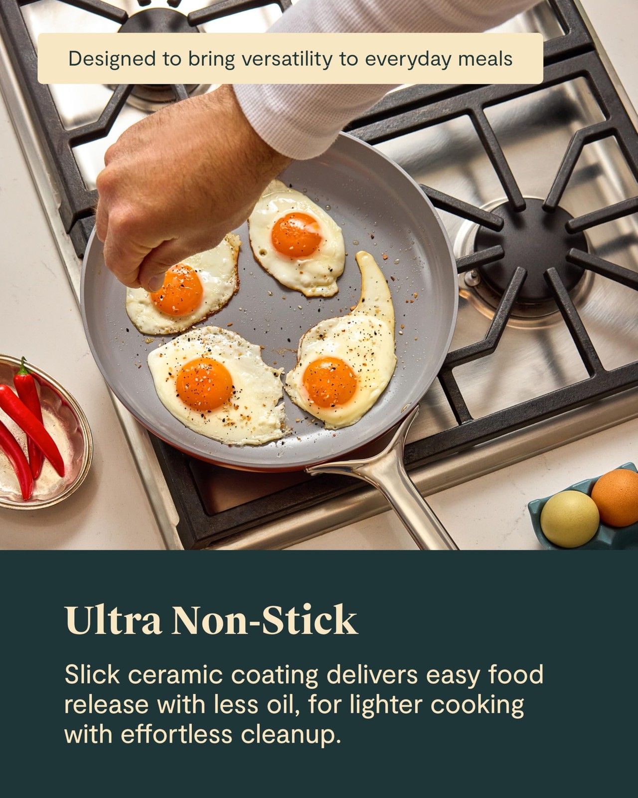 Caraway Nonstick Ceramic Frying Pan (2.7 qt, 10.5″) – Non Toxic, PTFE & PFOA …