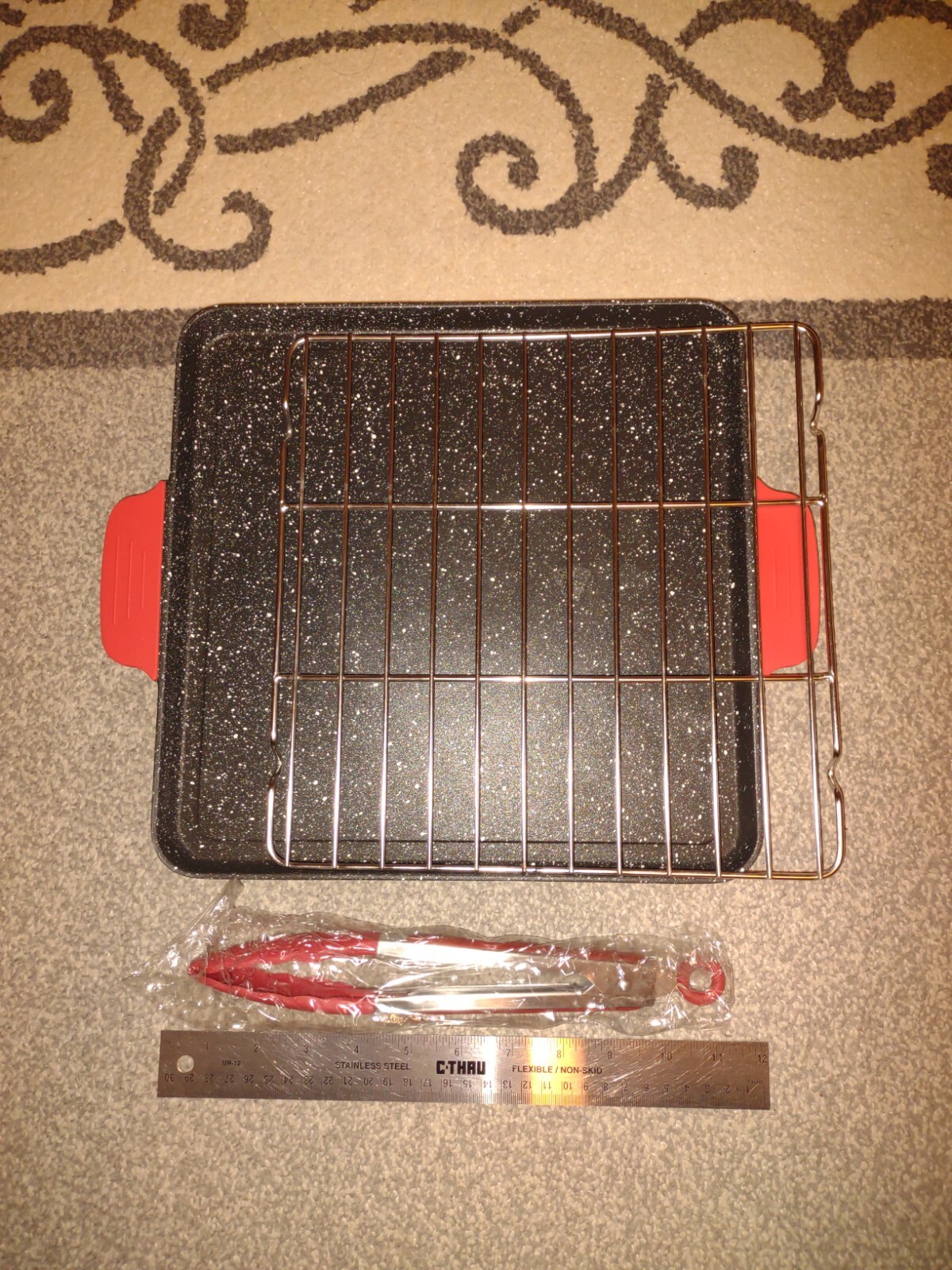ESLITE LIFE Nonstick Flat Griddle Plate 12” Square Grill Pan Y-FKPS30
