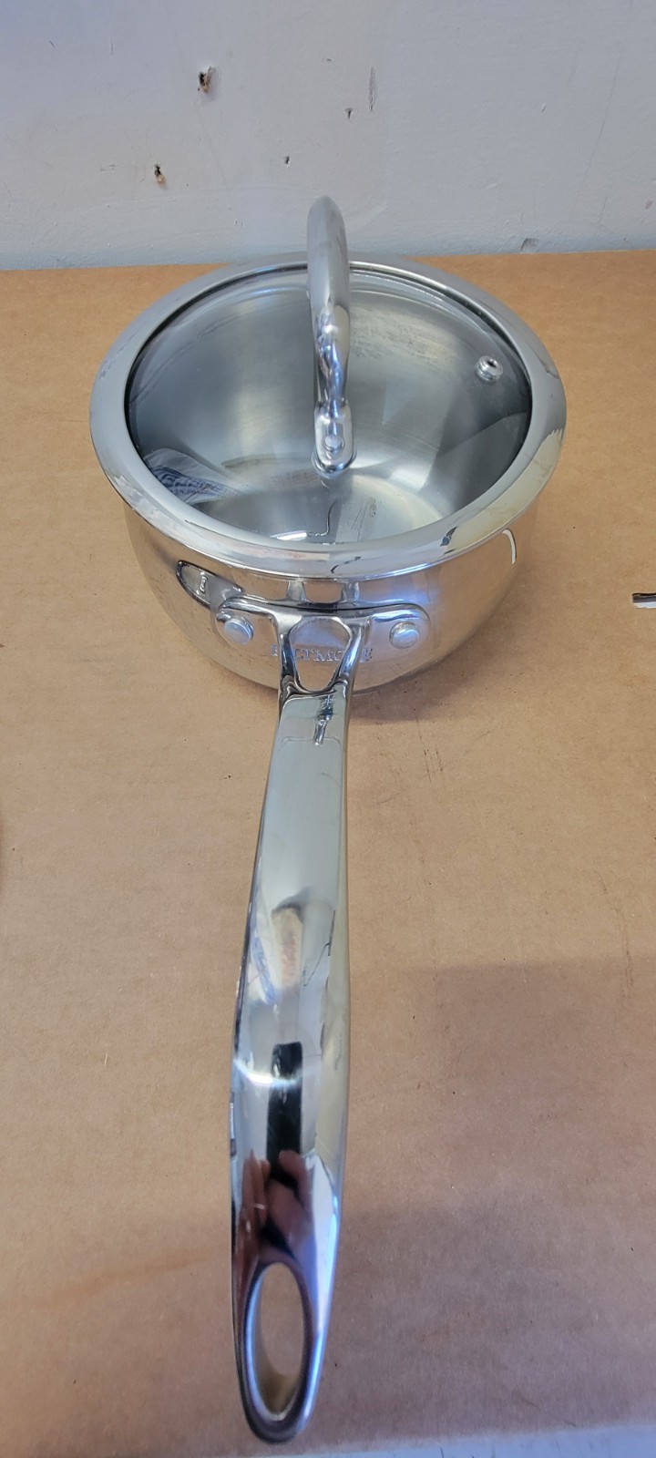 Biltmore 3 Pc Sauce Pans Pots Heavy Stainless Steel Oven Safe Steamer 3.4 2.3 QT