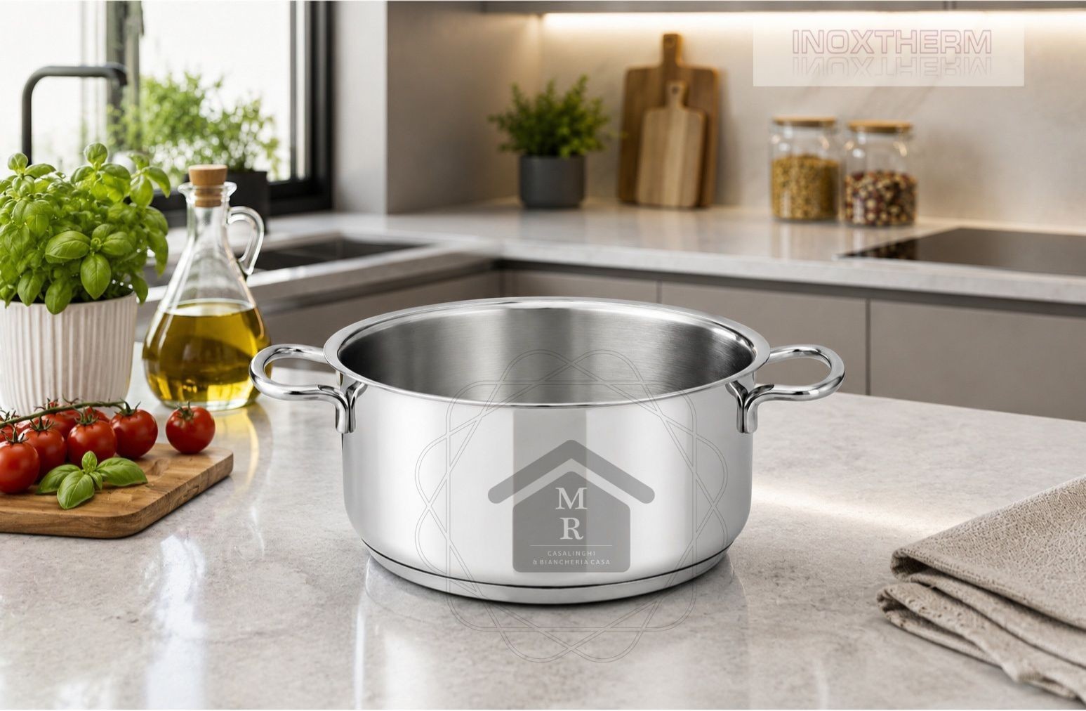 18/10 Stainless Steel Casserole Inoxtherm – Induction Bottom – Workshops Prandelli