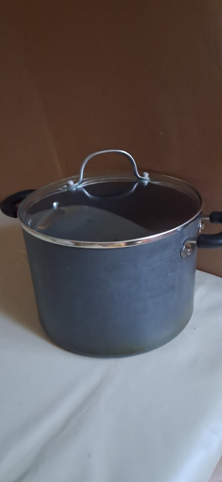 Pampered Chef 8 Qt/7.6L Hard Anodized Aluminum Nonstick Stock Pot W/Mismatch Lid
