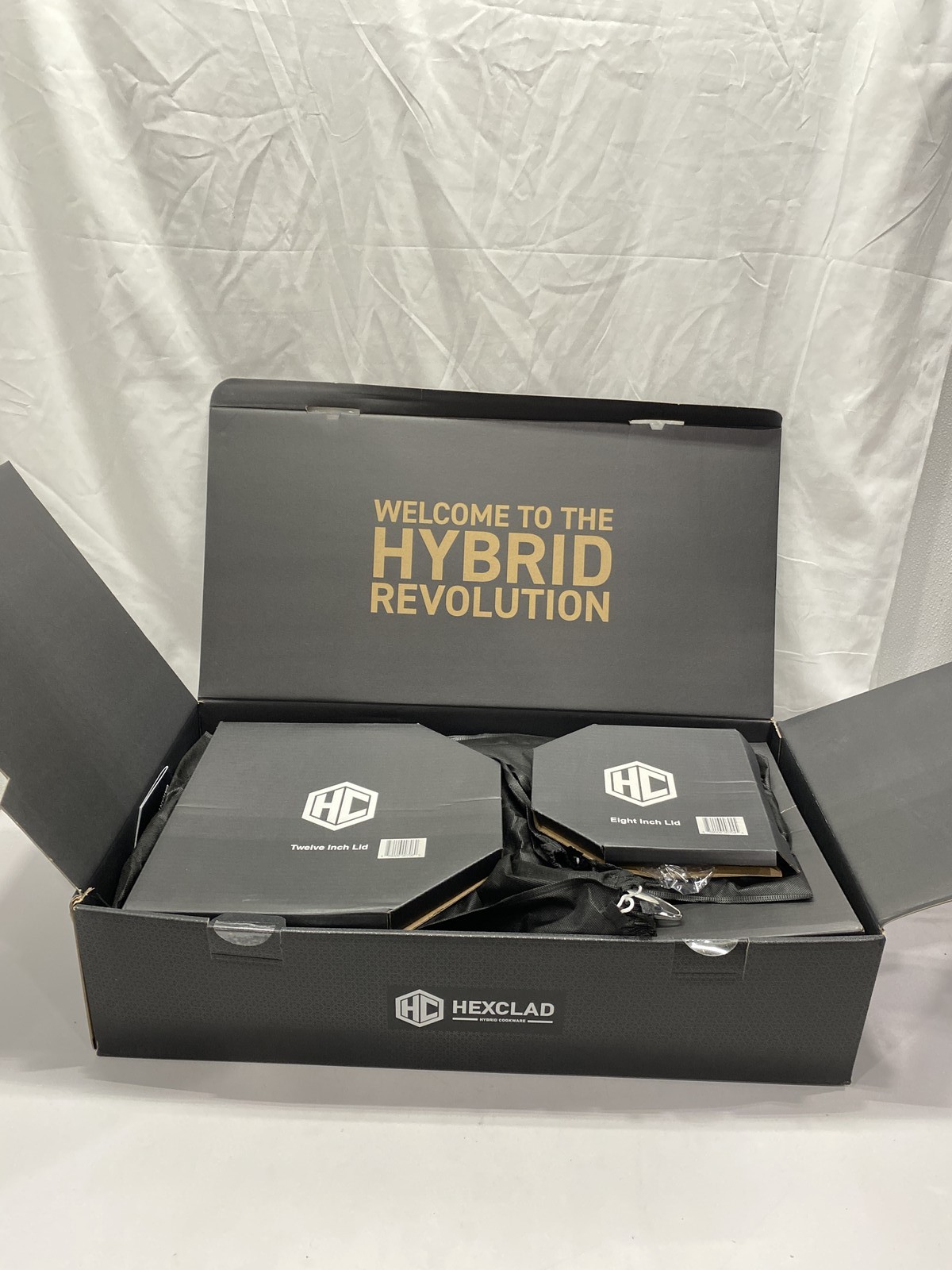 Hexclad Hybrid Fry Pan Set With Lids And Griddle 7-pc Set