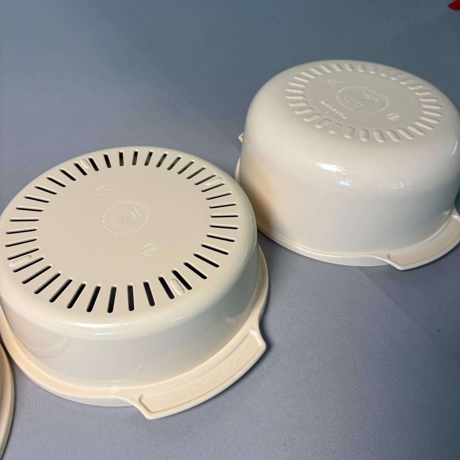 Tupperware Vintage Microwave Steamer 3 Piece Set 3Qt 3L Almond Beige 12oz 340g