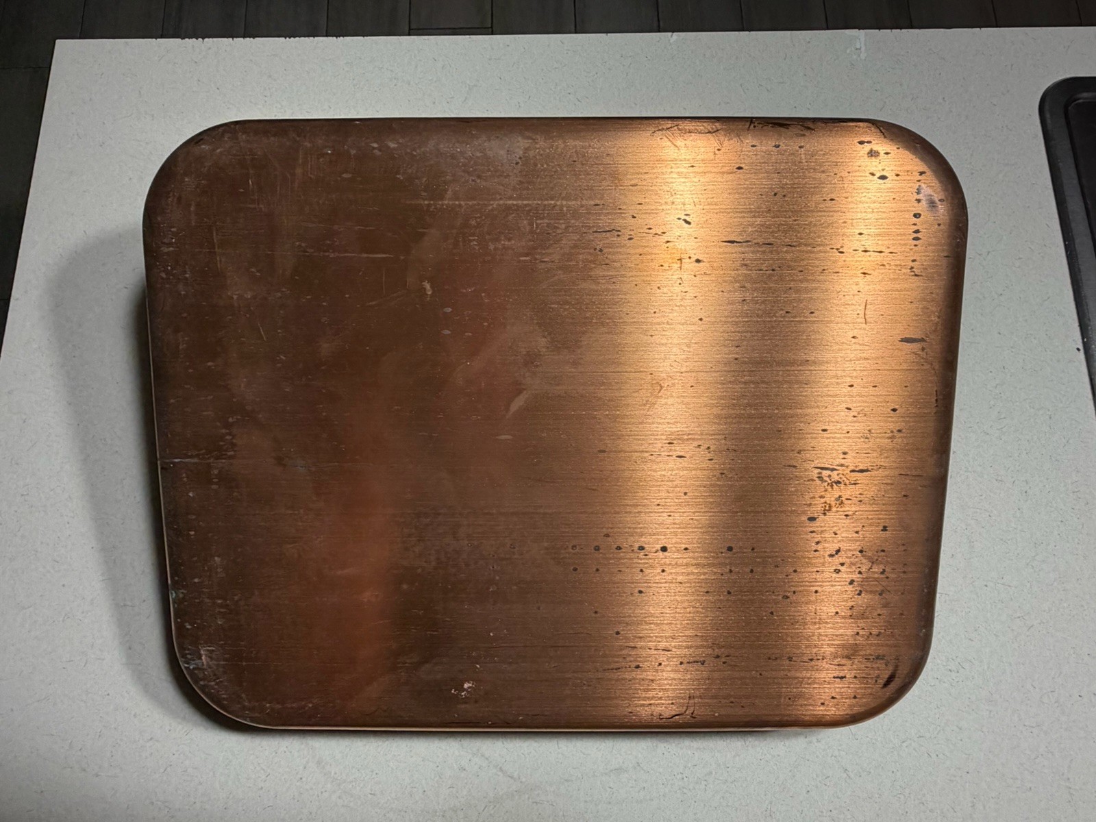 Mauviel Copper Roasting Pan With Rack, Brass Handles, 16.5”x 12.7” New! Read