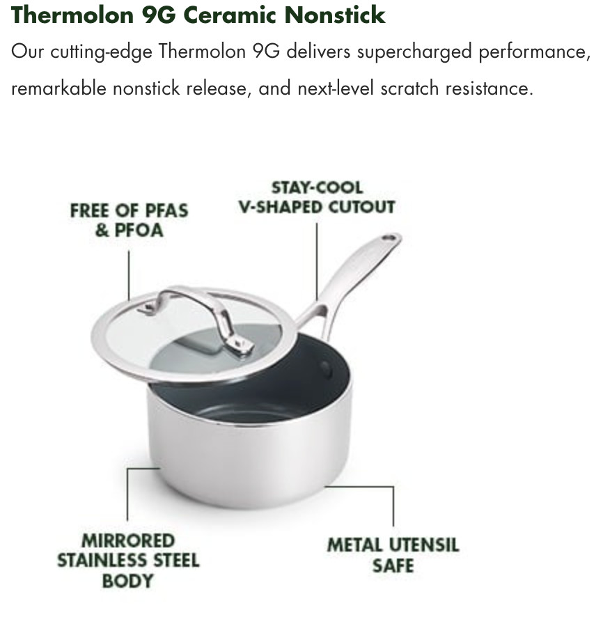 GreenPan Valencia Pro Stainless Steel Uncoated 1.6-Quart Saucepan with Lid