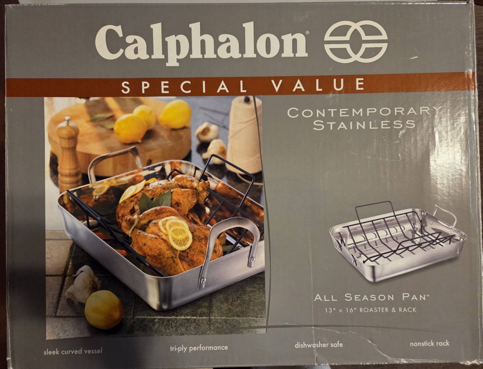 Calphalon Contemporary Stainless Steel All Season Pan 13×16 Inches New In Box