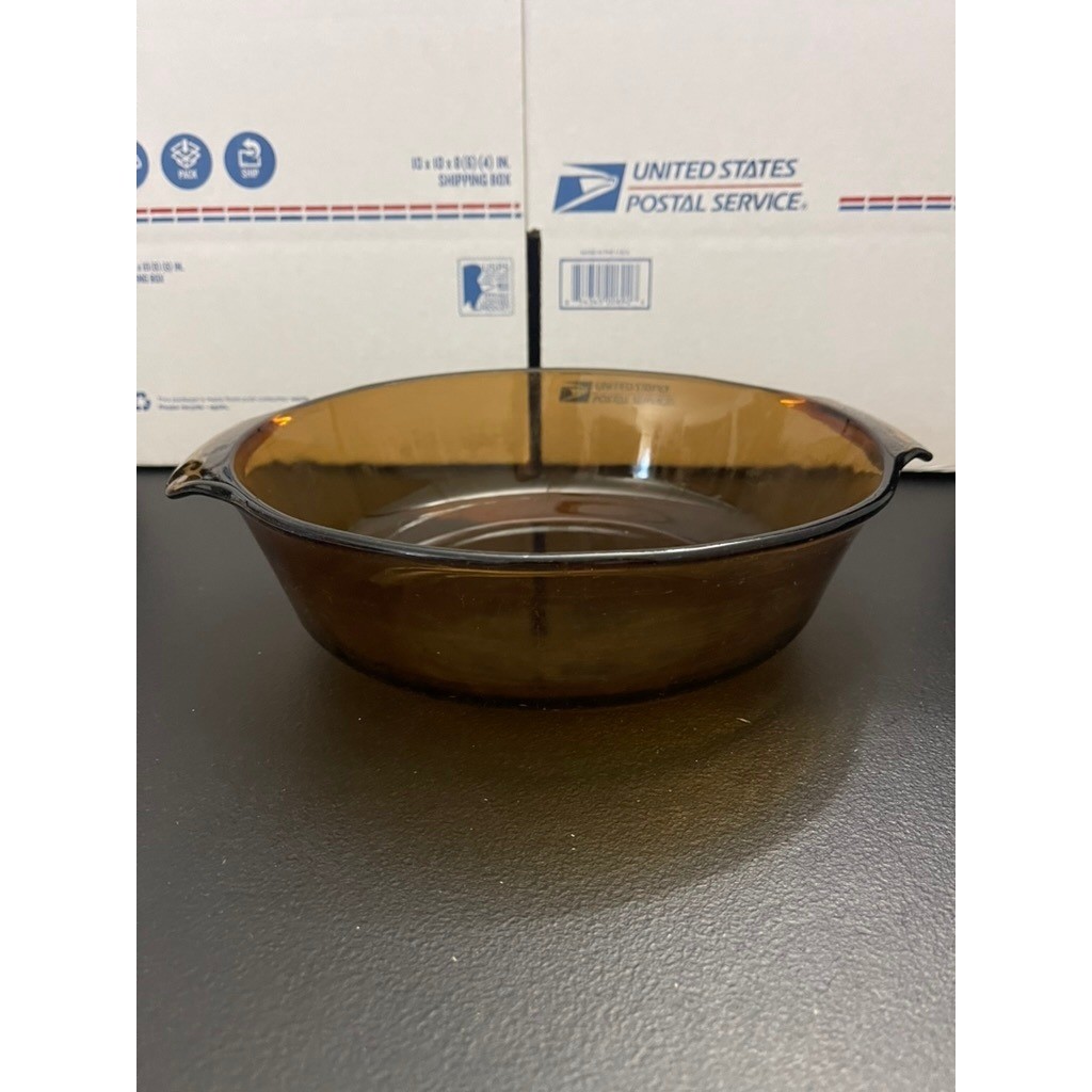 Anchor Hocking Fire-King Amber Glass 2 Quart Round Casserole Dish 438 USA Made