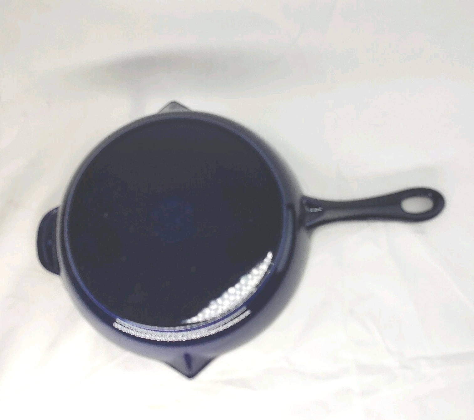 Staub 10″ Enameled Cast Iron Fry Pan Skillet #26 Dark Blue Made in France