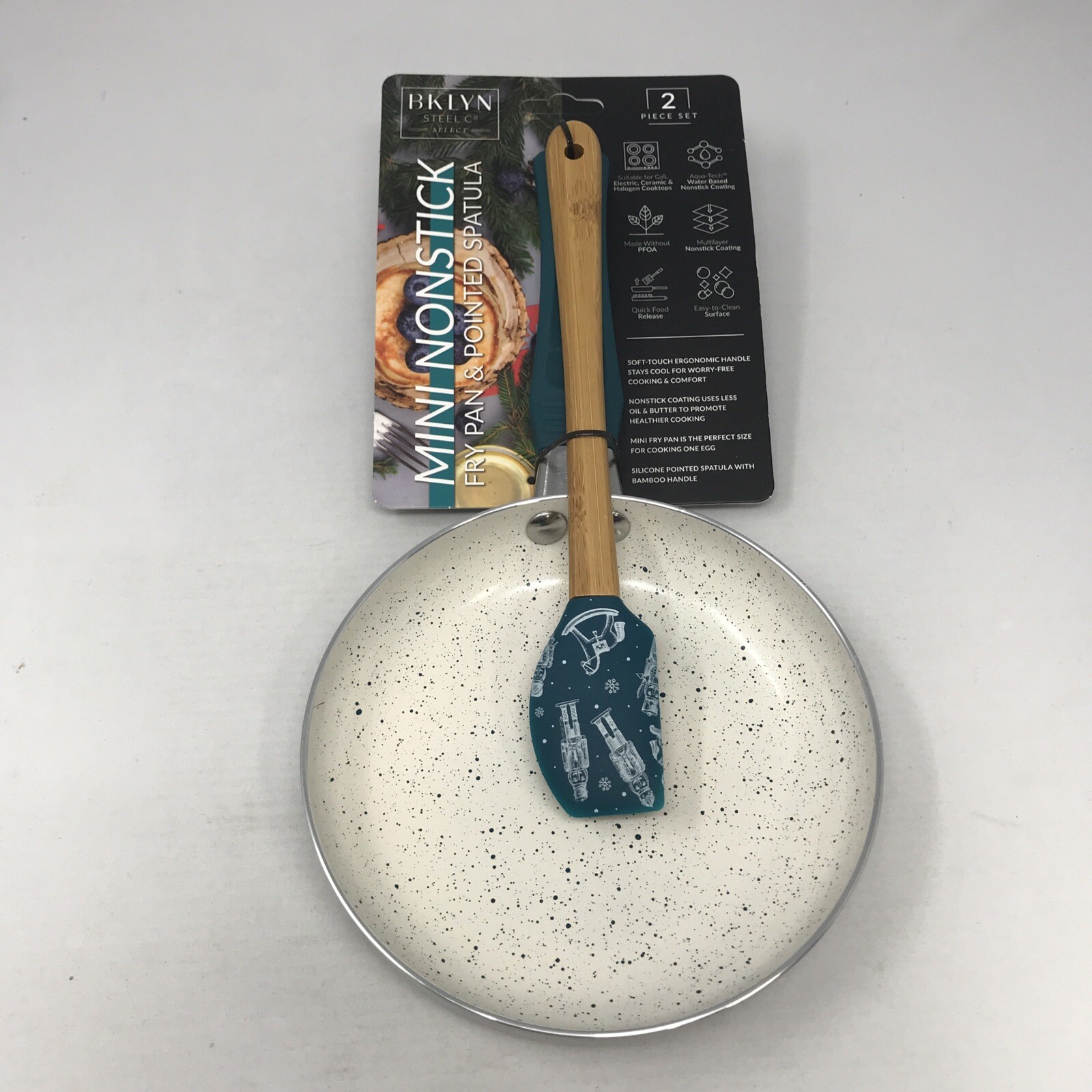 Brooklyn Steel Co. Nonstick Mini Fry Pan & Printed Nutcracker Spatula 2-Pc. Set