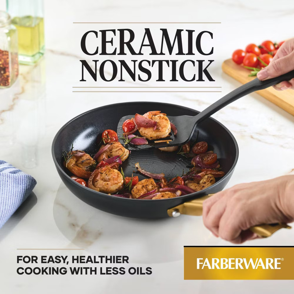 Farberware Forged Induction 8pc Ceramic Nonstick Cookware Set
