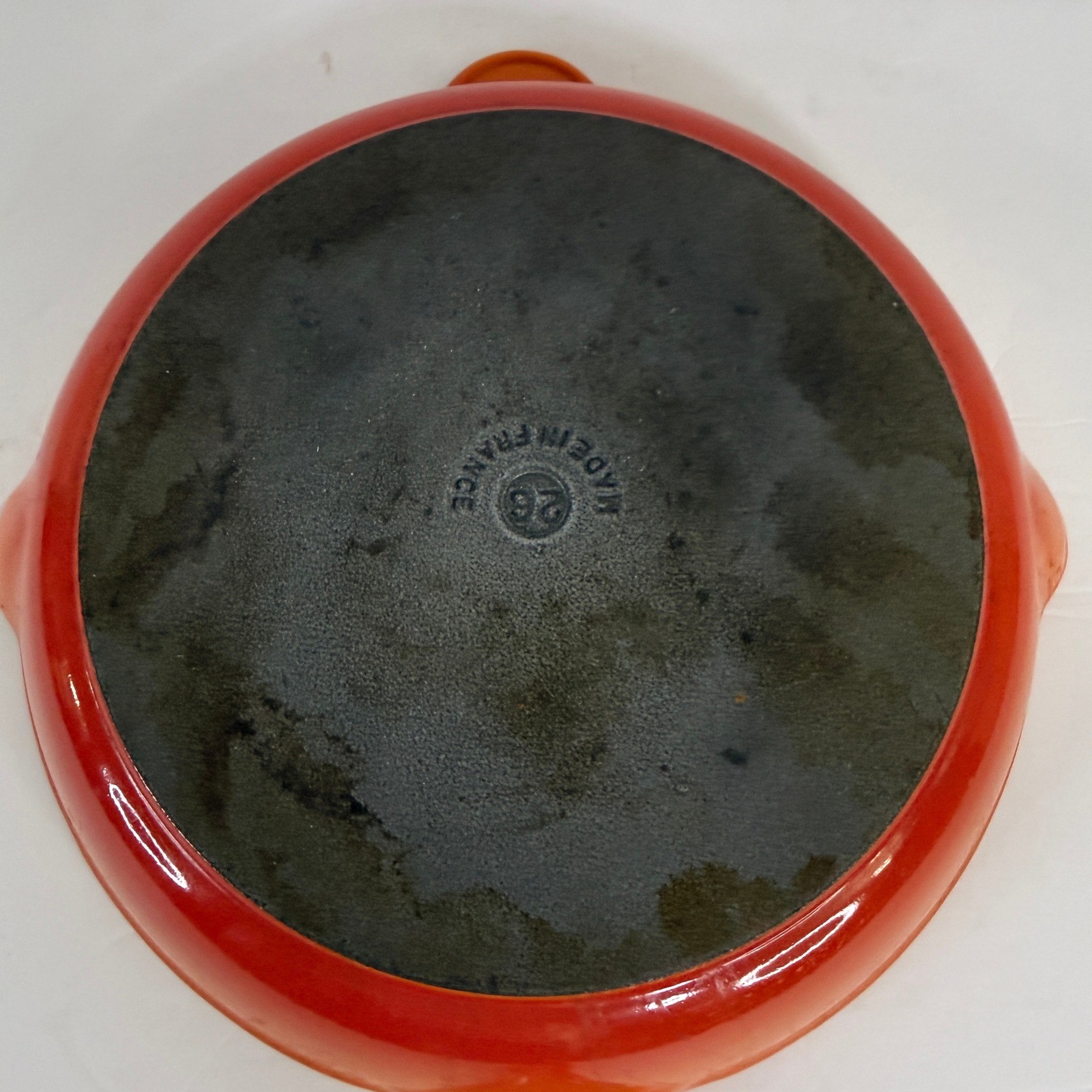 Le Creuset 26 Enameled Cast Iron Skillet Flame Orange 10.25 Inch Made in France