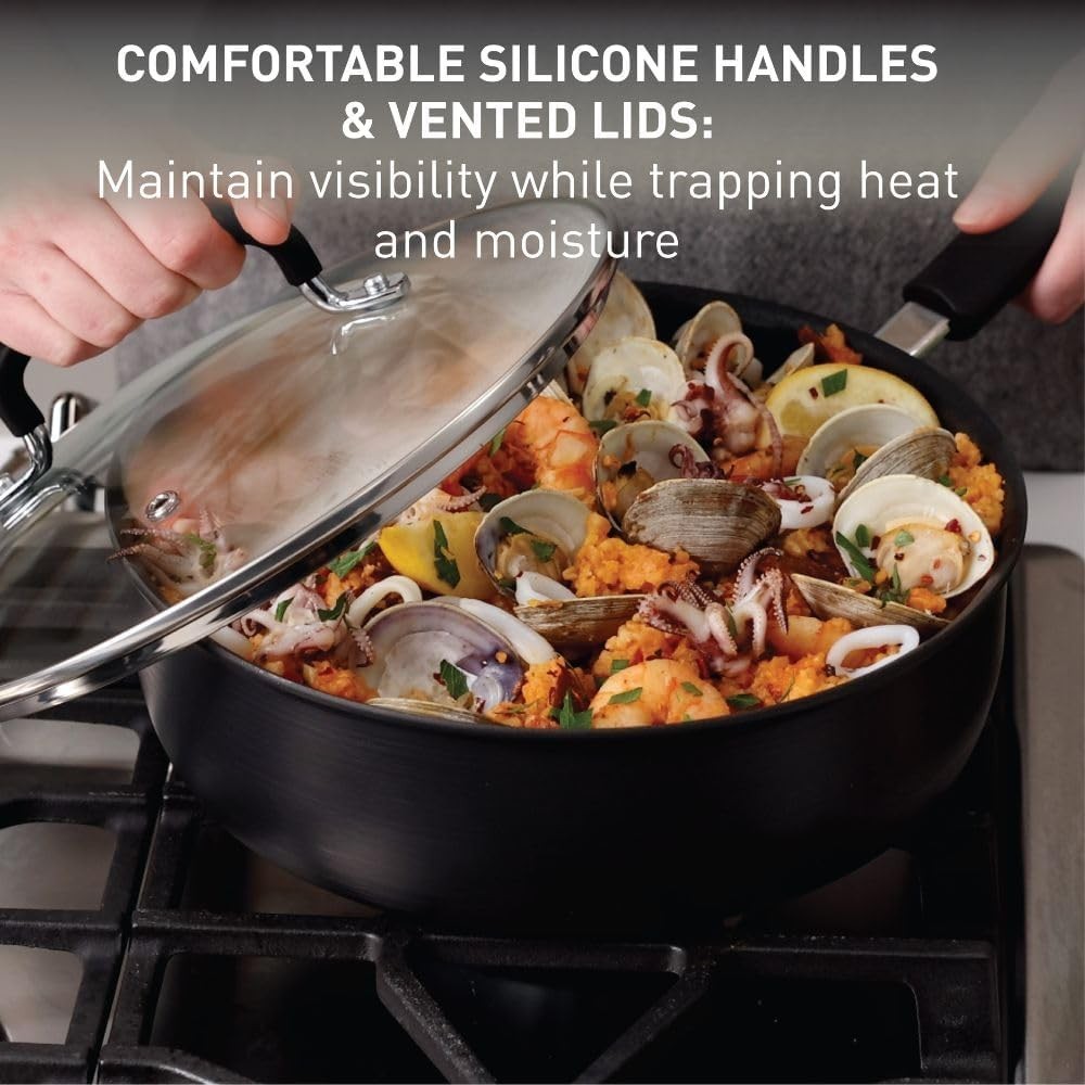 Ultimate Hard Anodized Nonstick Fry Pan W/ Lid 10 Inch Oven Broiler Safe 400F