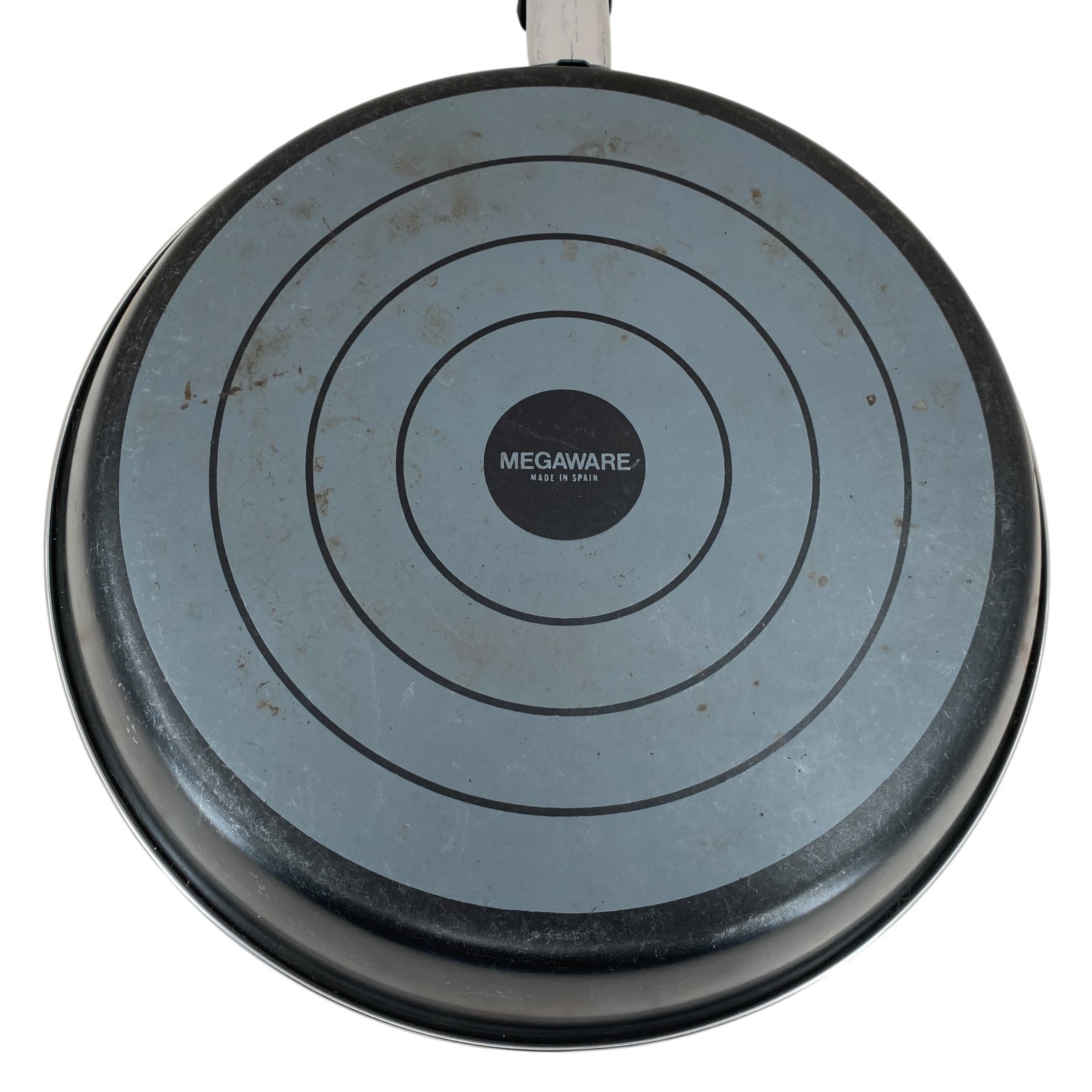 Megaware Nonstick 11.5″ Fry Pan Skillet Black Handle Made in Spain EUC Vintage