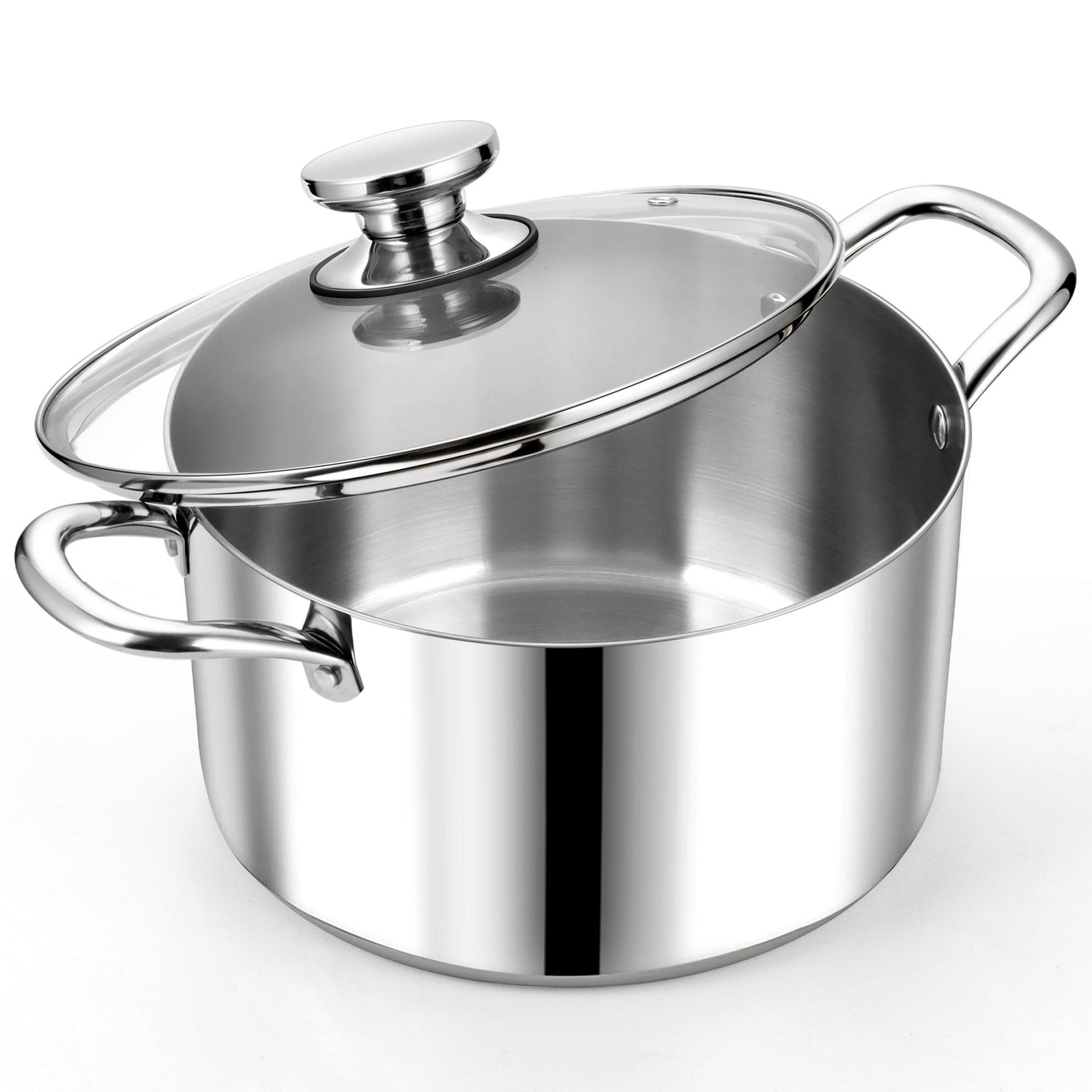 8 Quart Tri-Ply Stainless Steel Stock Pot, 8 Qt Stockpot Pasta Cooking Pot wi…