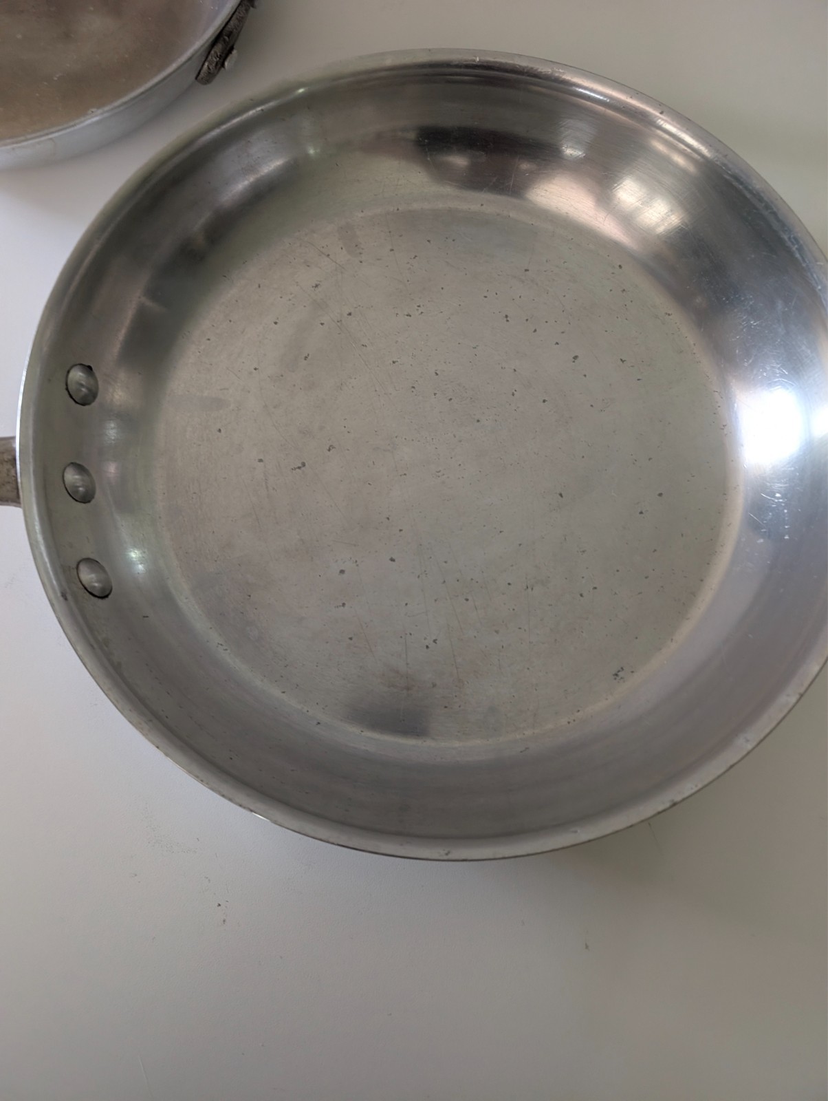 Vintage Dura-Ware Commercial Aluminum Fry Pan Skillet Lot 912 911 Heavy Duty NSF
