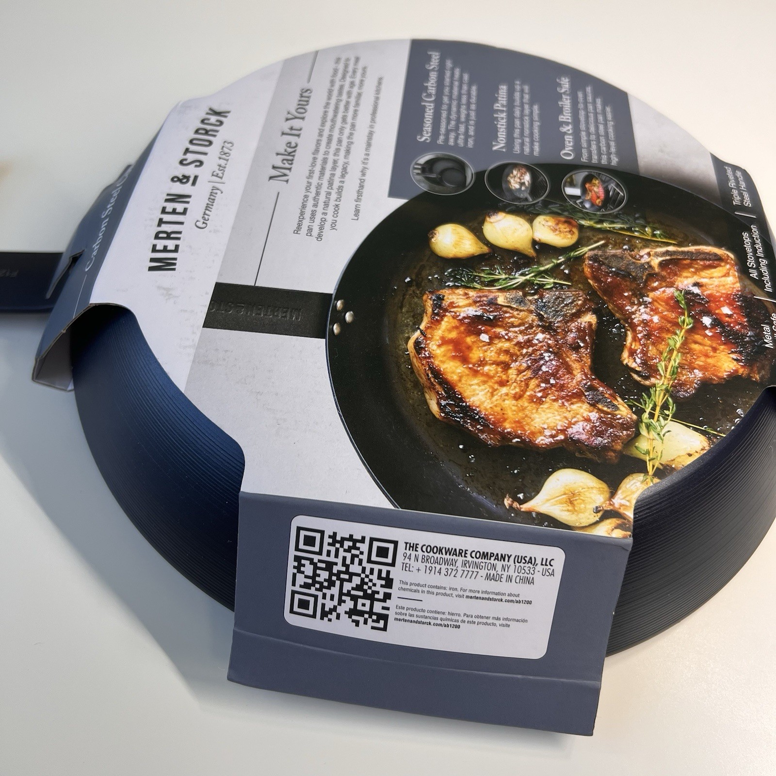 Merten & Storck 10″ Carbon Steel Frying Pan Germany Seasoned Skillet Oven Safe