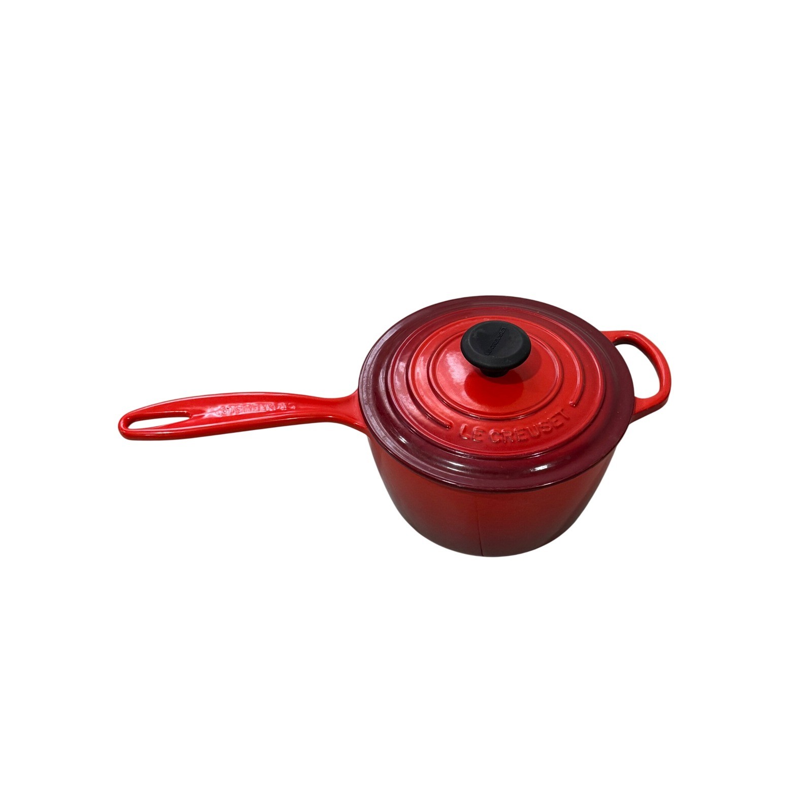 Le Creuset Signature Enameled Cast Iron Saucepan 2 1/4 Qt Cerise Red W/Lid