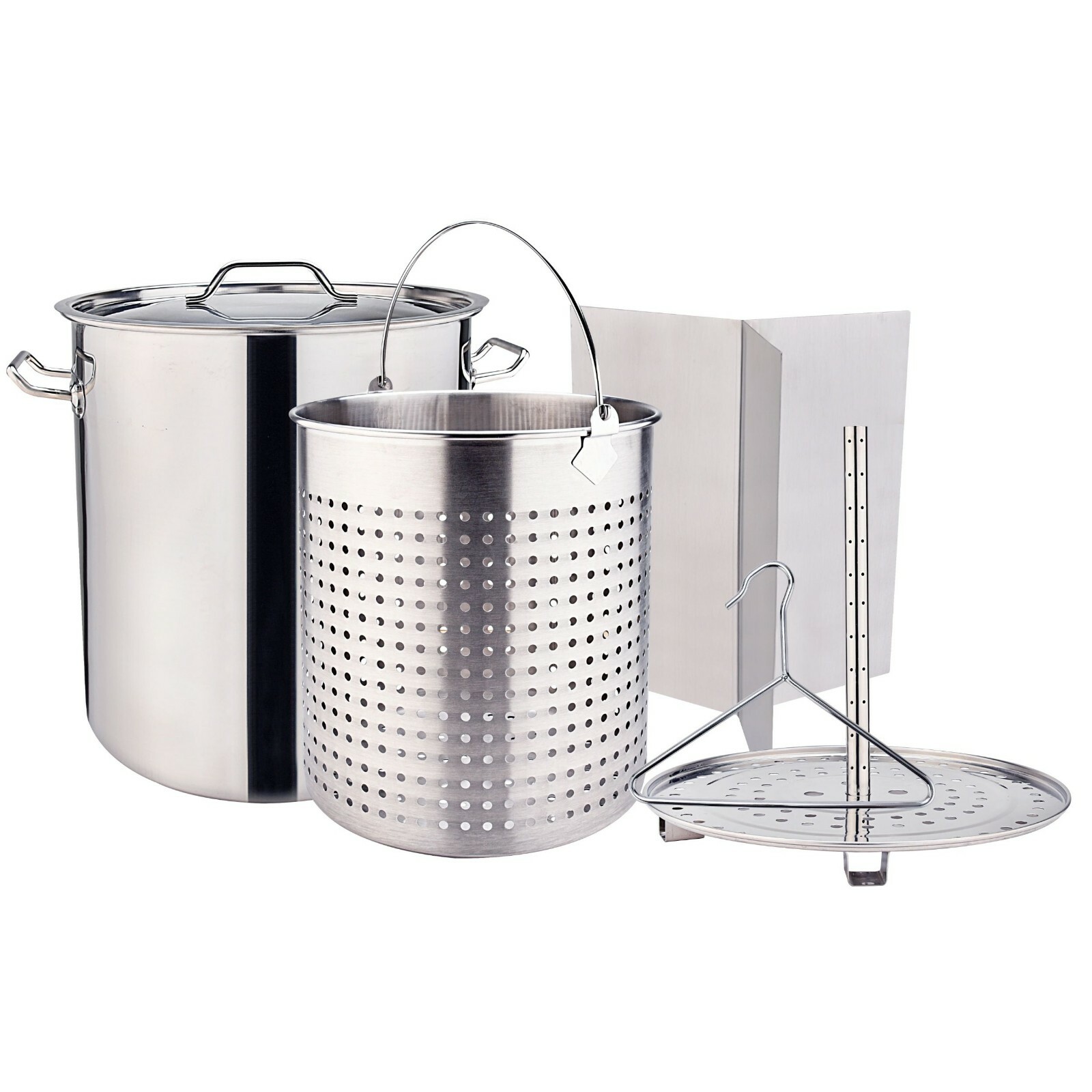 Stainless Steel 32-100qt Crab Seafood Boil Turkey Fryer Stock Pot