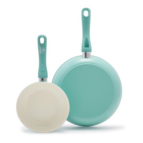 Non Stick Fry Pan Set (7″ & 10″), 7″ & 10″ Frying Pan Skillet Set Turquoise