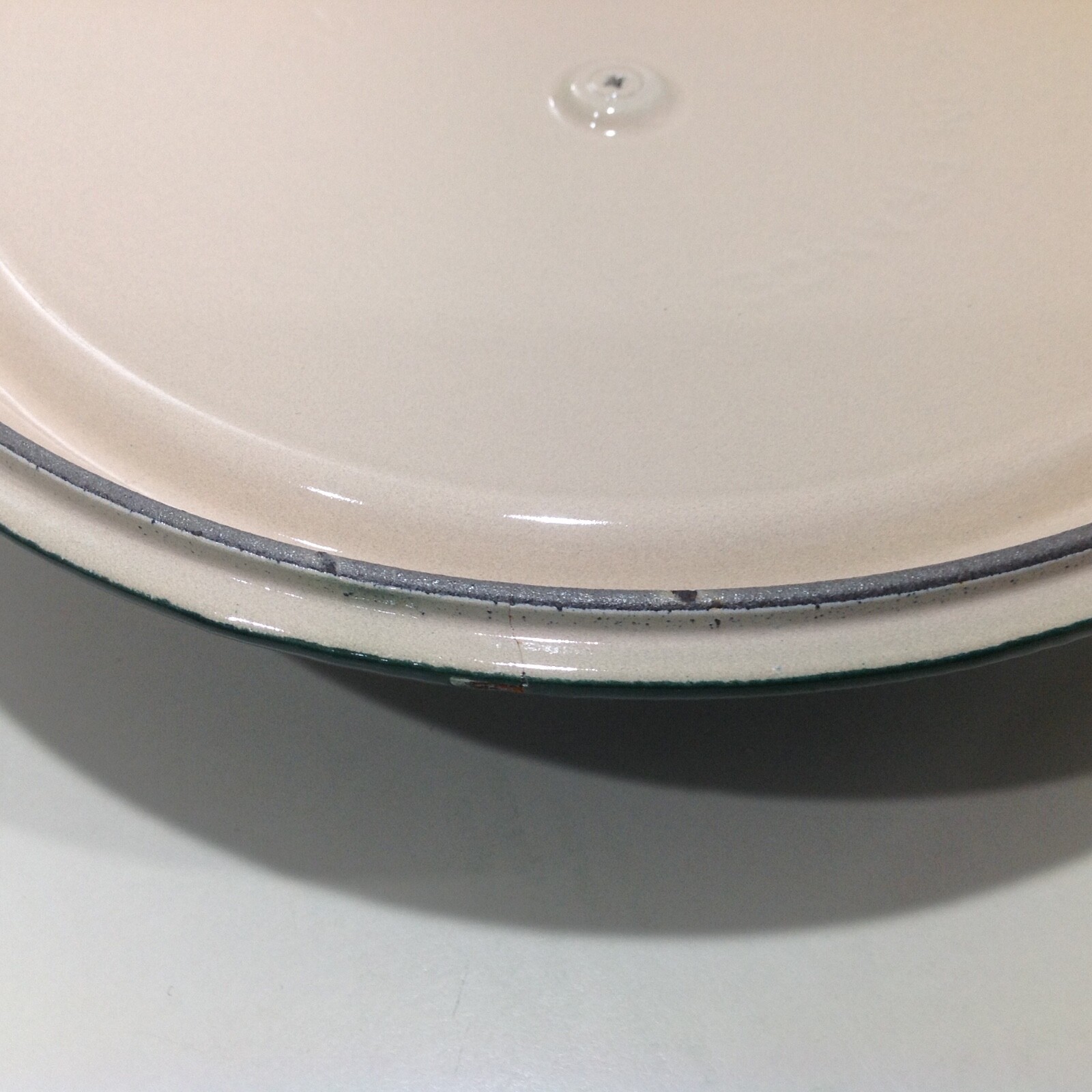Lid Enameled Green Cast Iron #26 Round Dutch Oven Made in France Unknown Brand
