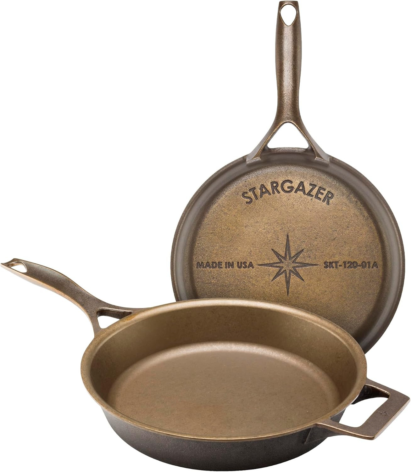 Stargazer 12-Inch Cast Iron Skillet | Made in USA, Seasoned, Premium Frying Pan