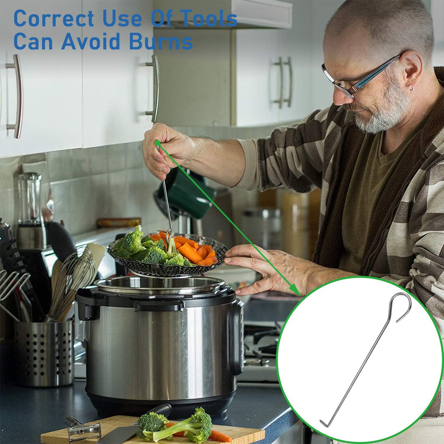 Stainless Steel Steamer Basket Adjustable Fits Pots Pans Pressure Cookers 5.19.