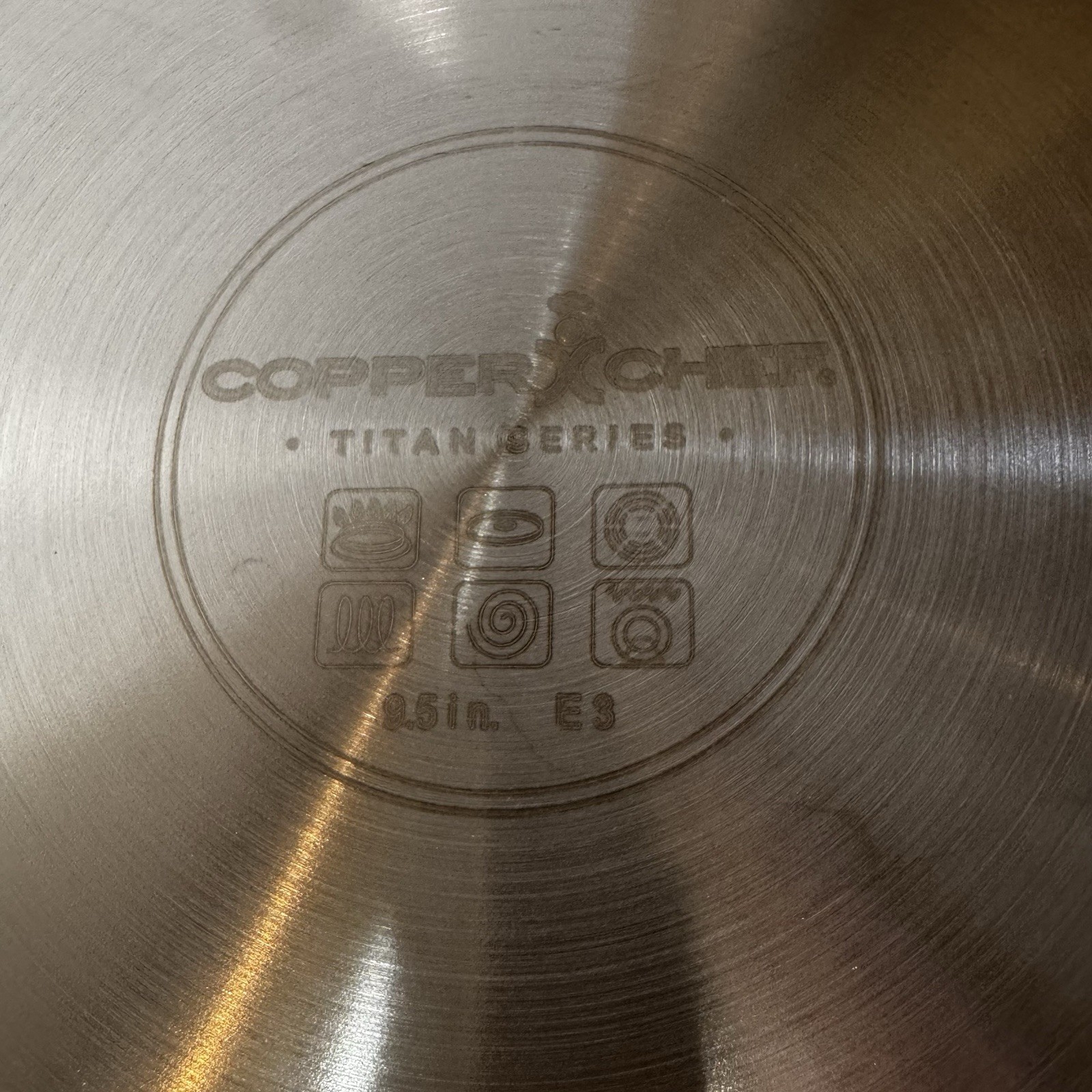 Copper Chef Titan Series 5 Pc Cookware Set Fry Pan Deep Pan Lid Basket Knife EUC