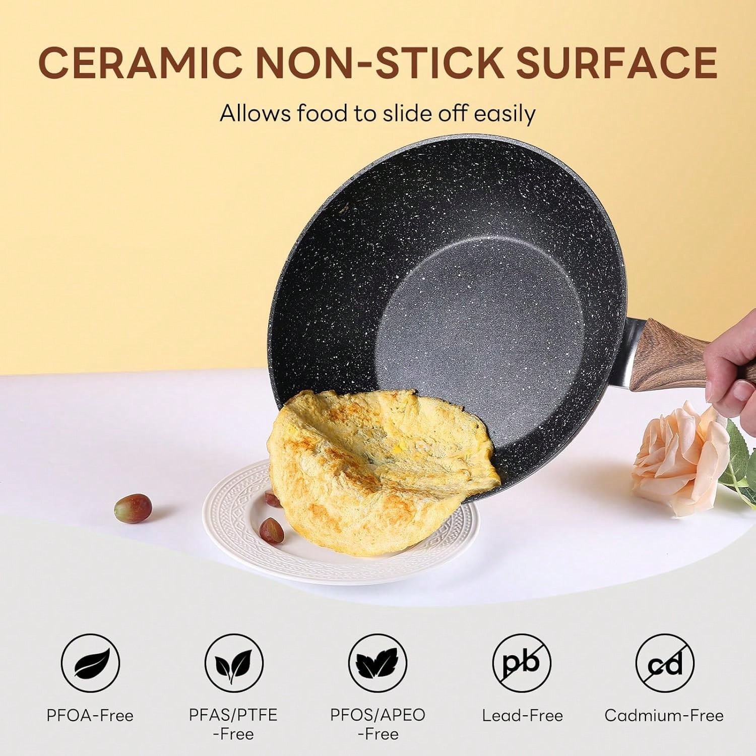 17 Pcs Black Nonstick Pots And Pans Set Aluminum Detachable Handle Induction