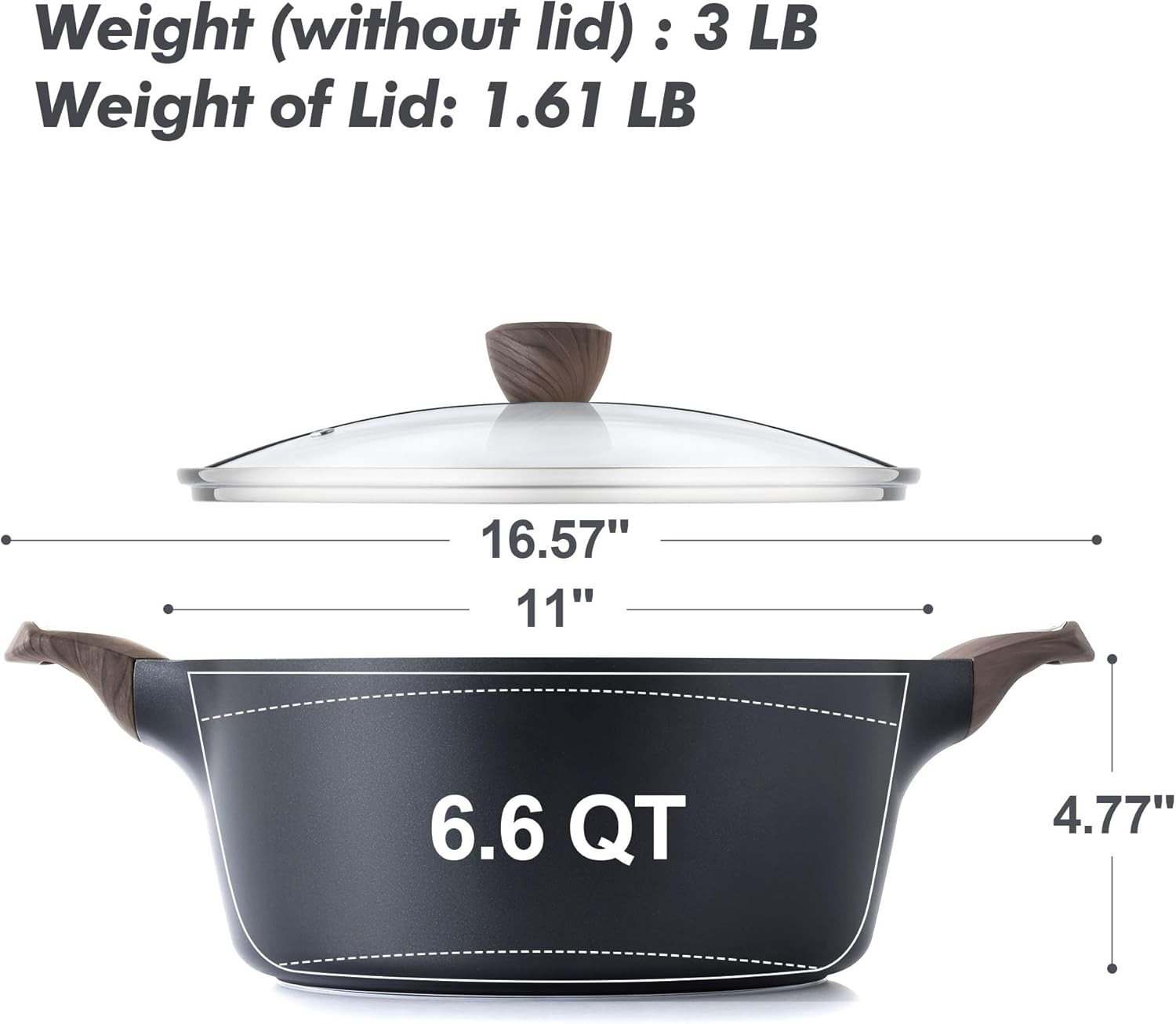 Nonstick Stock Pot with Lid – Versatile Induction Compatible Cookware