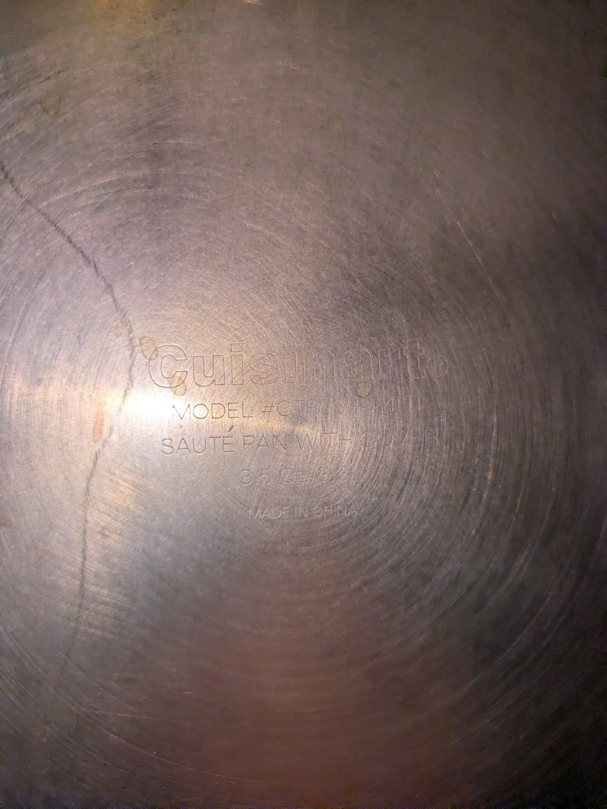 CUISINART COPPER BOTTOM SAUTE SKILLET PAN & LID COVER CTP333-24HT