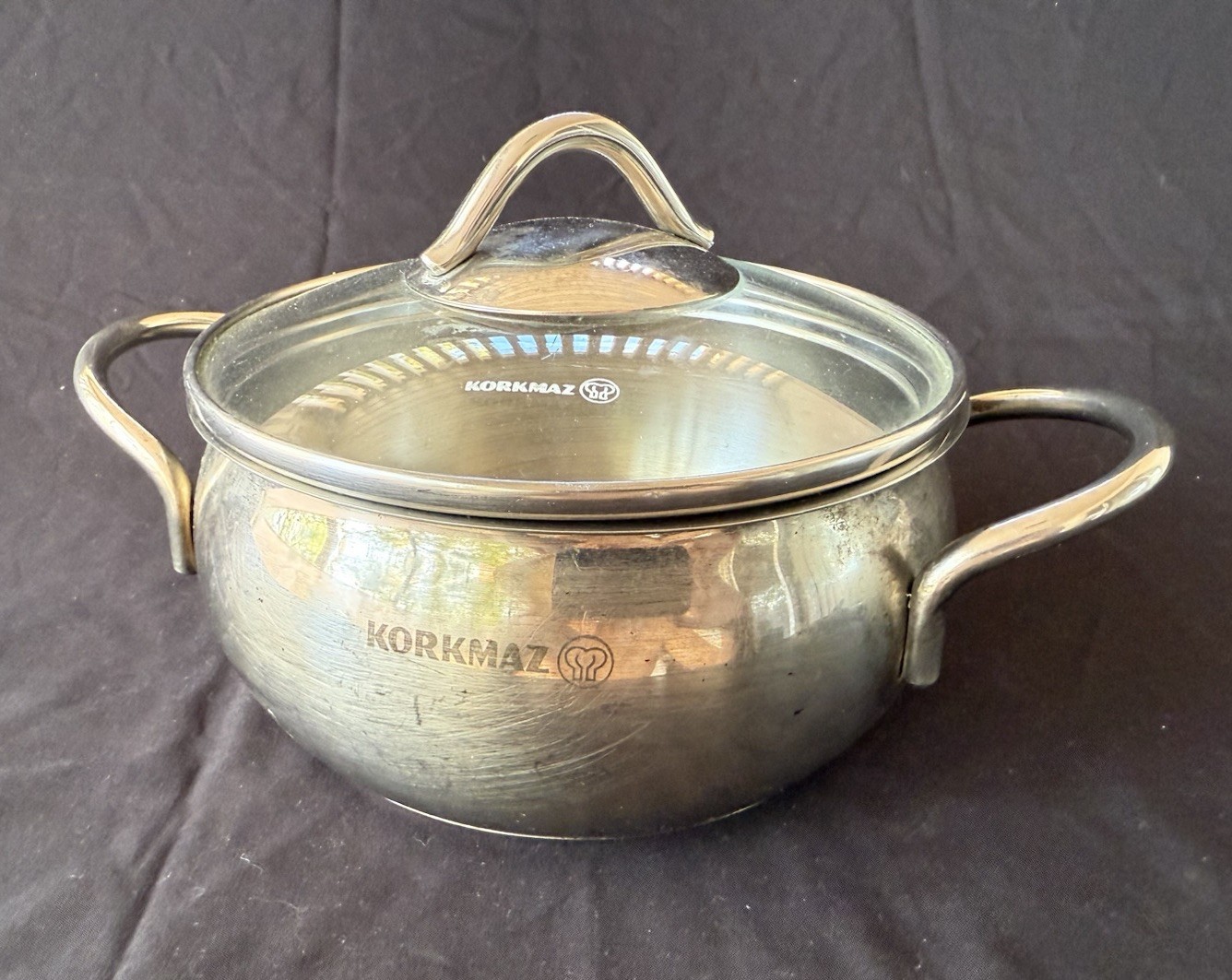 Korkmaz for Induction Cooktops. 16cm. 18/10 CR Ni Stainless Steel Pot w/ Lid